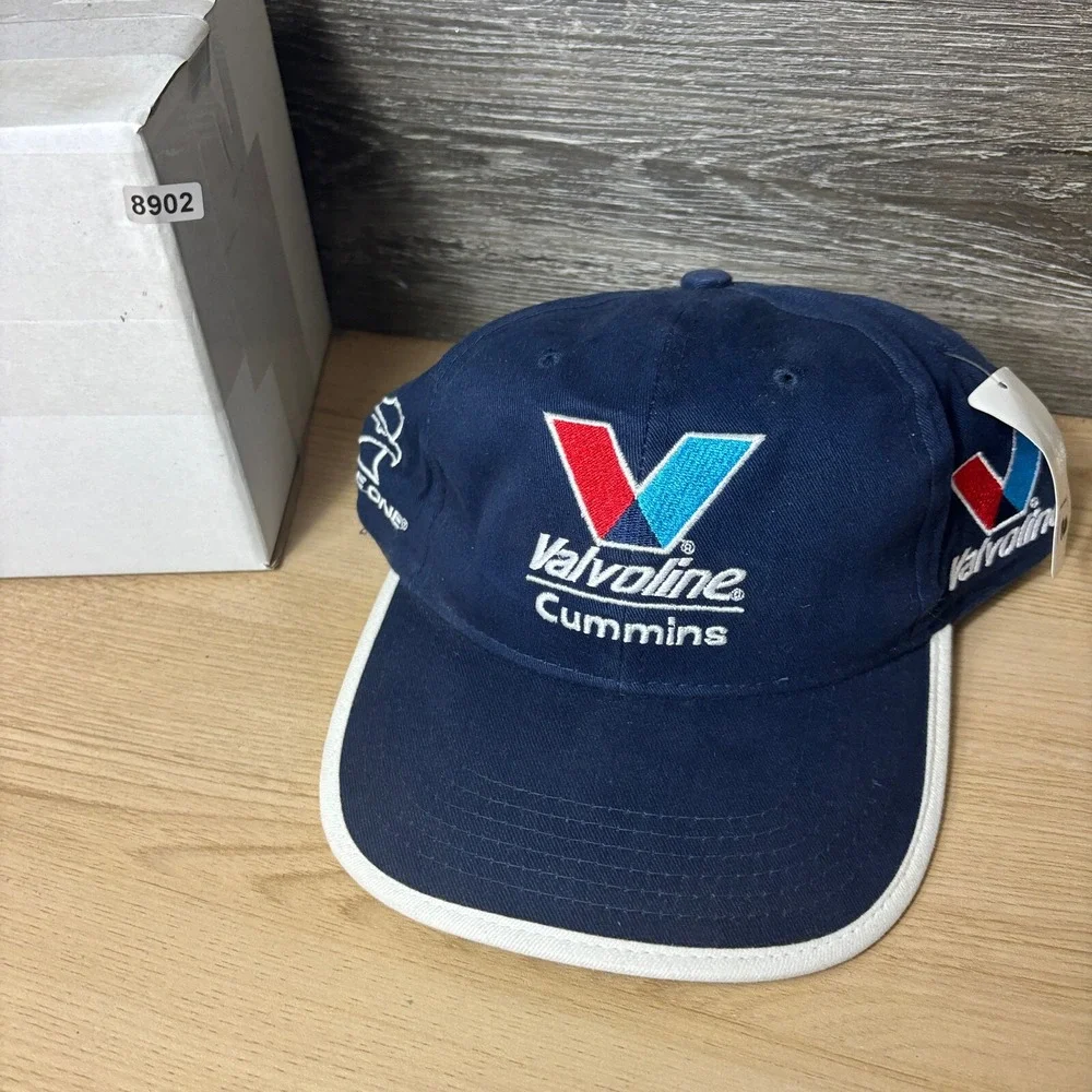 Vintage Valvoline Hat Strap Back Blue Racing Cummins Nascar Adjustable